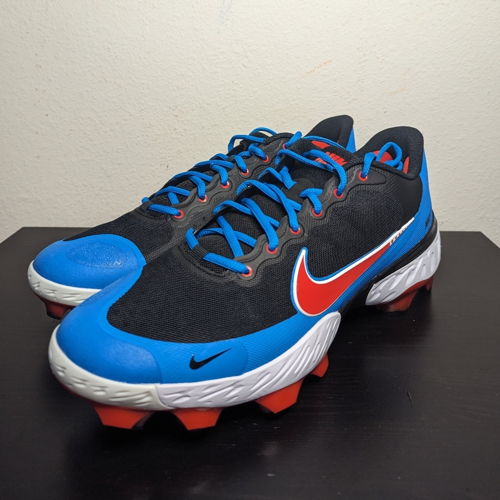 Men's Nike Alpha Huarache Elite 3 Baseball Cleats Low Blue CZ4453-003